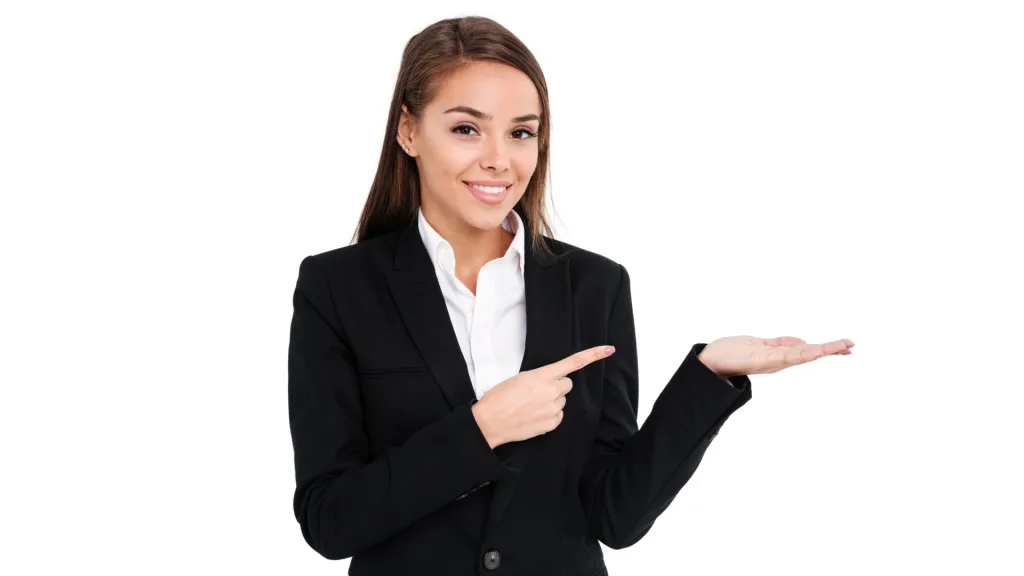 Mujer joven sonriendo, imagen decorativa de la sección de inversionistas
